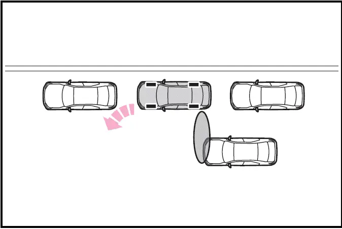 Toyota Prius - When a vehicle is stopped in the area behind where the vehicle will exit