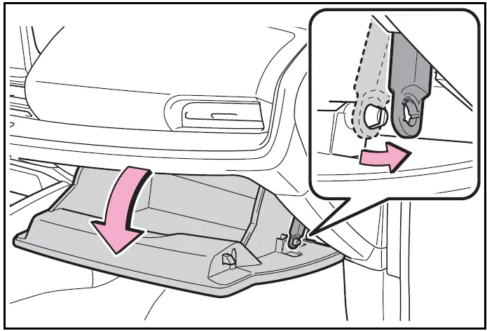 Step1 - Air conditioning filter - Removal method - Toyota Prius