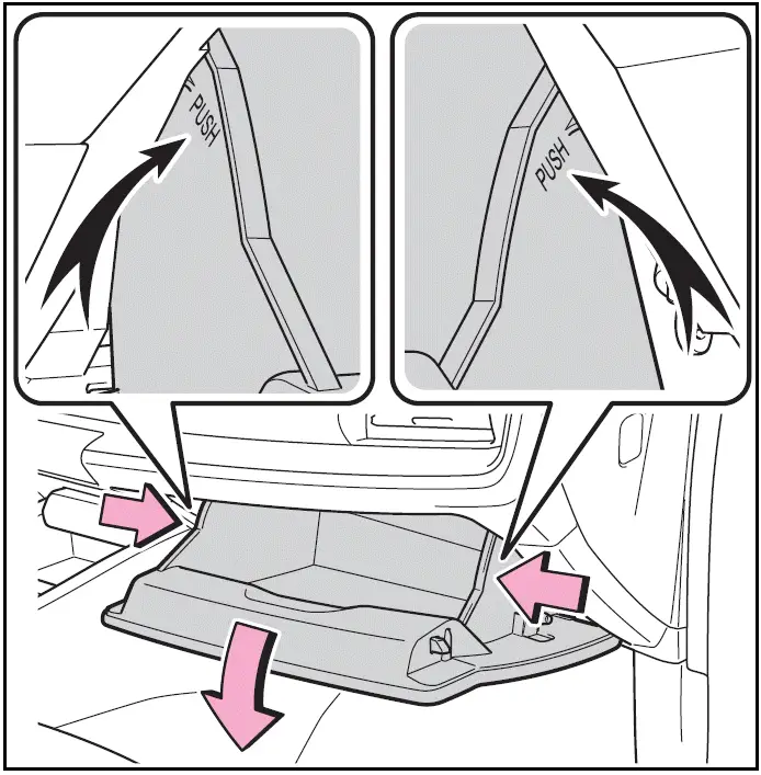 Step3 - Air conditioning filter - Removal method - Toyota Prius