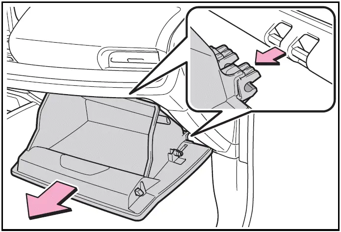 Step4 - Air conditioning filter - Removal method - Toyota Prius