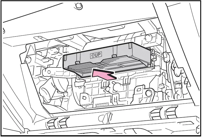 Step6 - Air conditioning filter - Removal method - Toyota Prius