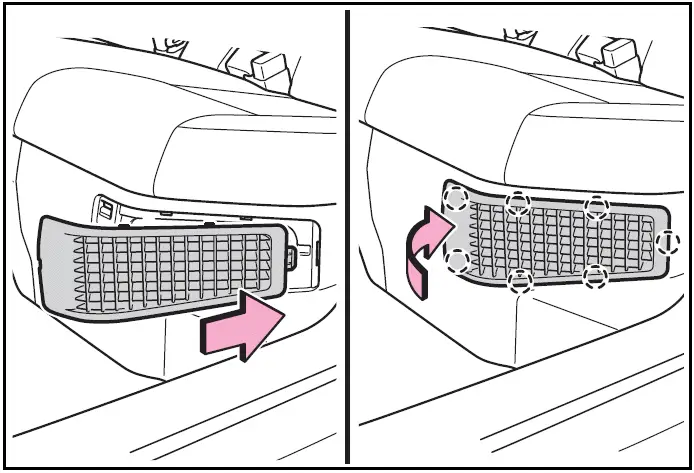 Install the air intake vent cover - Cleaning procedure | Toyota Prius 2024-25