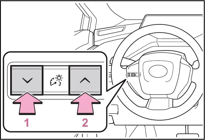 Adjusting meter brightness - 2024 Toyota Prius