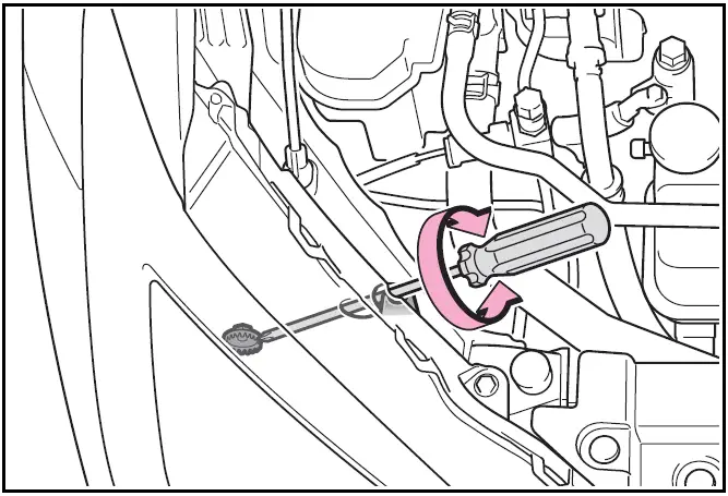 Adjusting the headlight aim (Turn bolt B) | Toyota Prius 2024-25