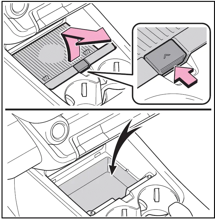 Using the lower tray | Toyota Prius 2024