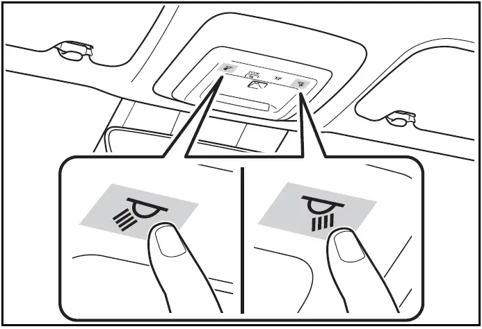 Turning the front personal lights on/off - Toyota Prius 2024