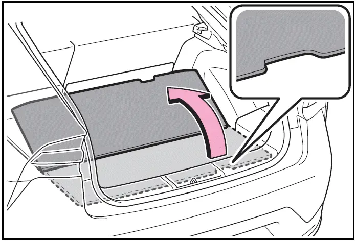 Removing the 12-volt battery cover / Toyota Prius 2024