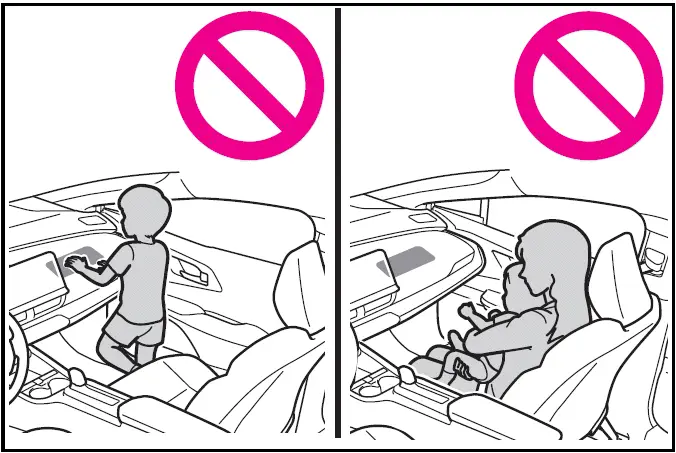 Front seat occupants should never hold items on their lap