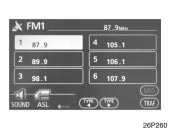 Toyota Prius: Using your audio system. Radio (Type 1)